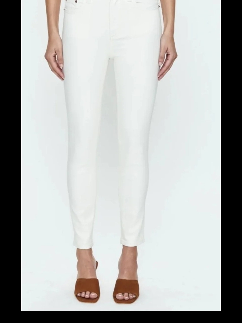 pistola White Cropped Skinny Ankle Pants